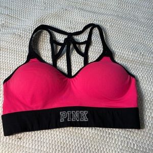 PINK Hot Pink Padded Athletic Sports Bra